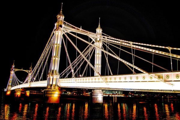 Chelsea Bridge at Night Poster