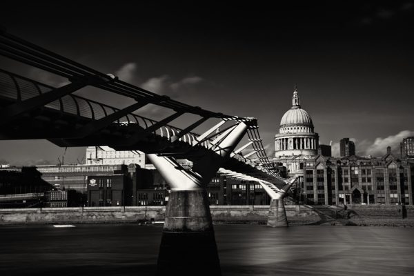 St Pauls Cathedral and Millennium Bridge London Poster