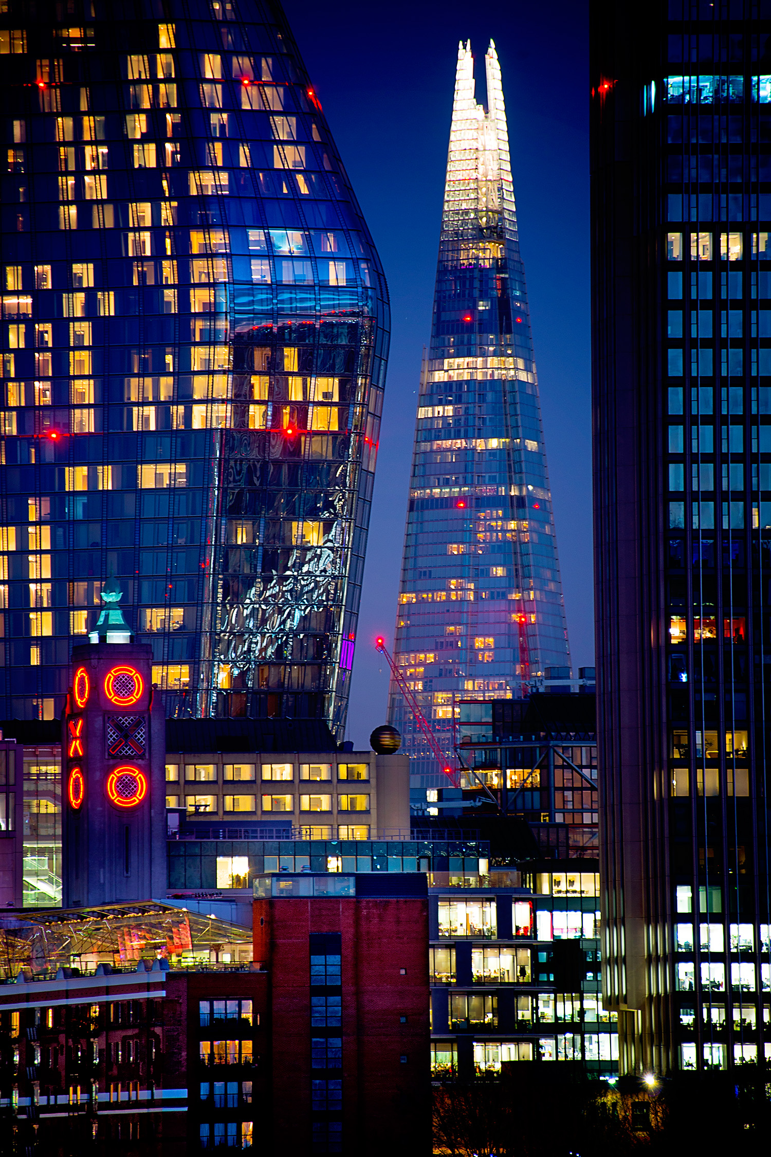 The Shard and OXO Tower at Night Poster