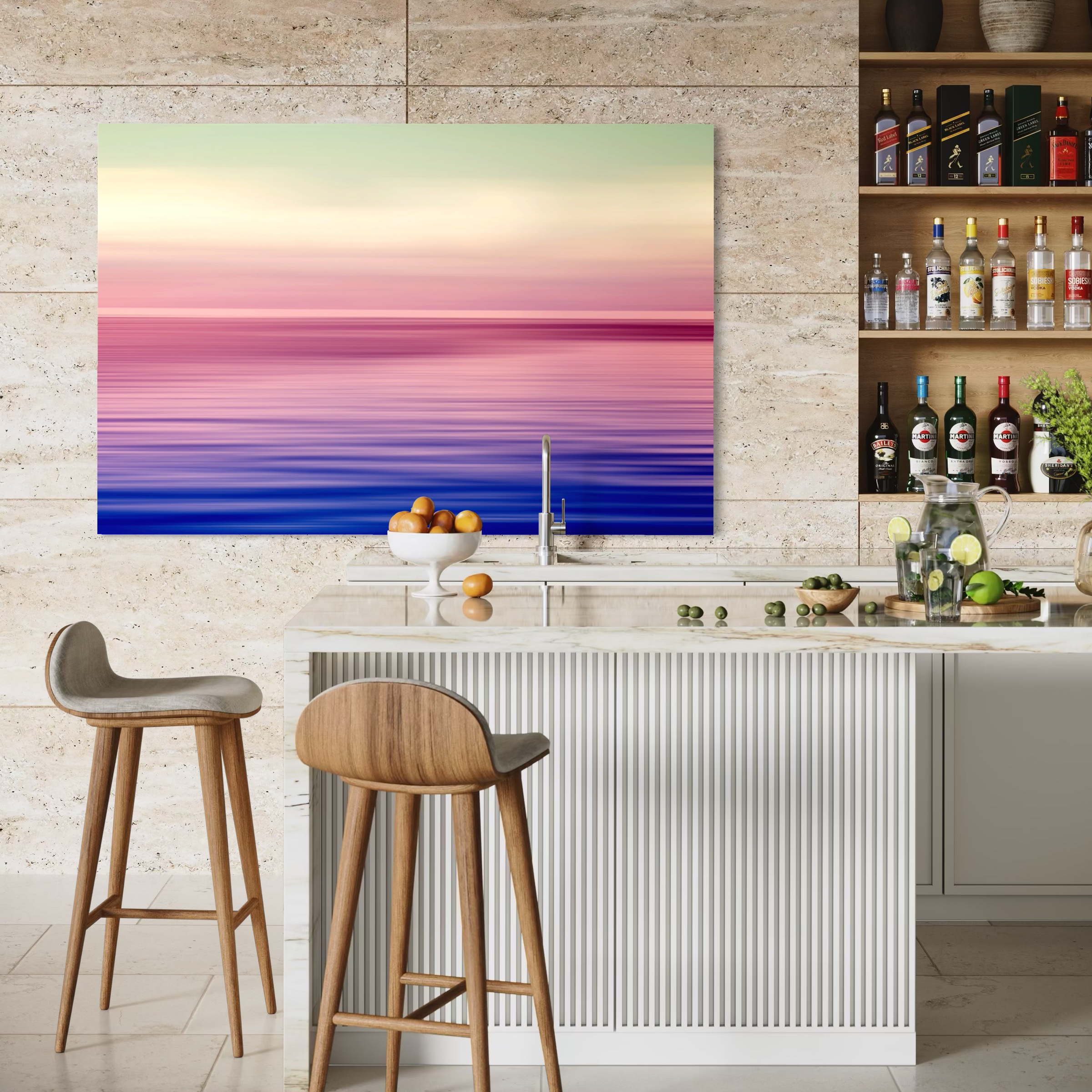 Pink and Blue Sea Scape Poster
