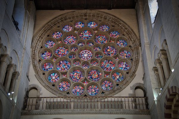 Rose Window Light at St Albans Cathedral Poster