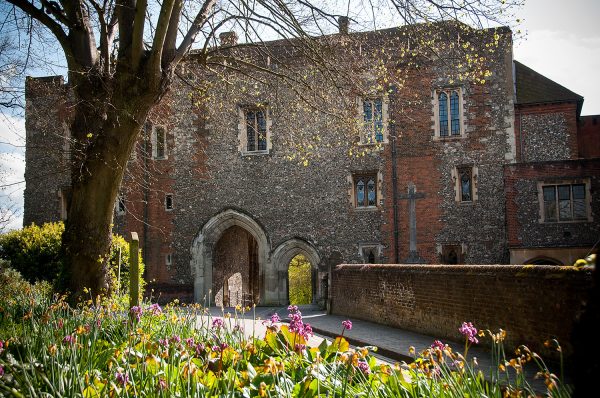 Spring Light at St Albans Abbey Gateway Poster