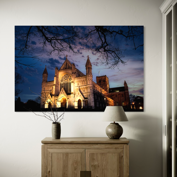 St Albans Cathedral at Dusk Poster